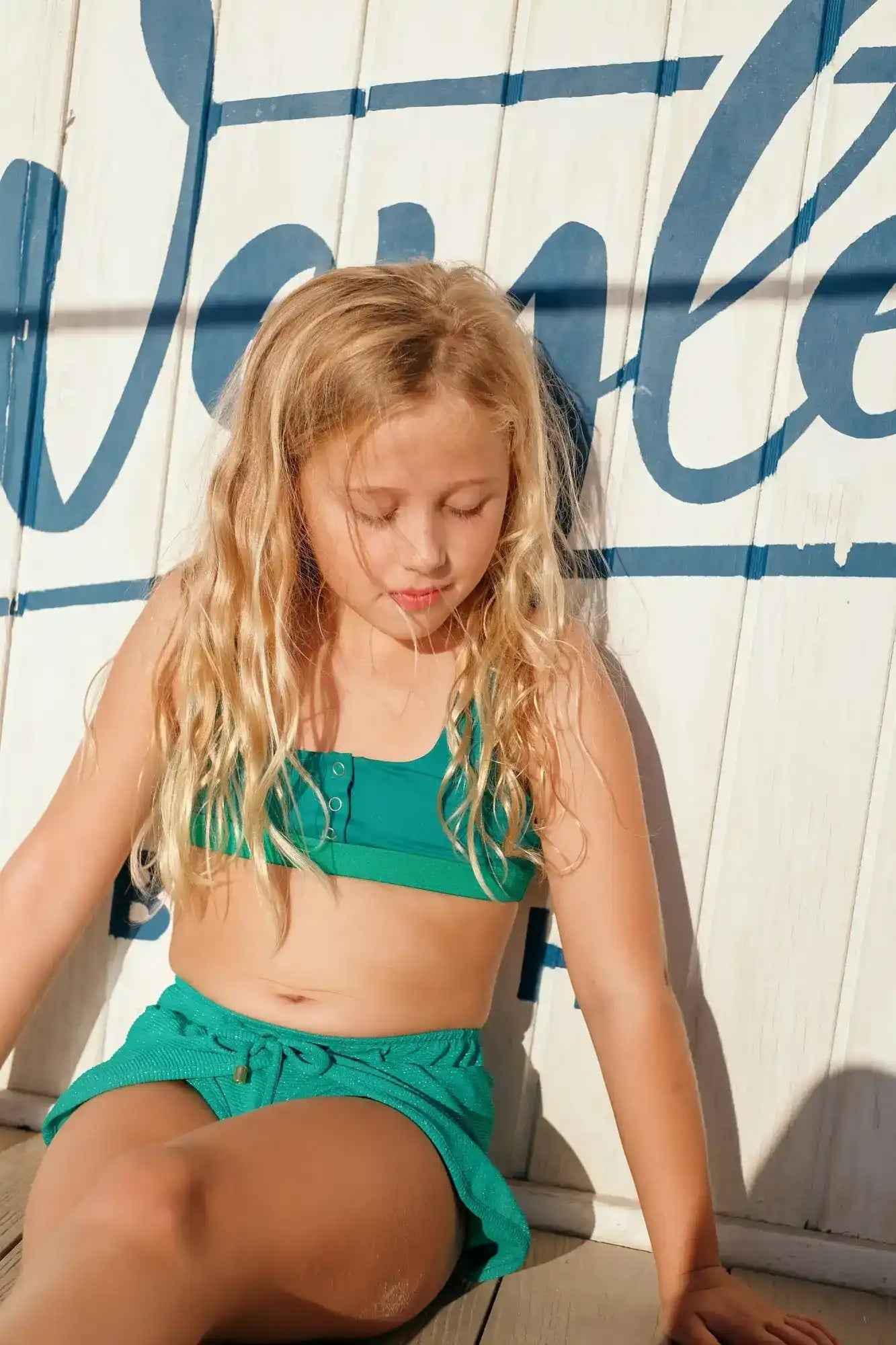 Maillot de bain deux pièces fille anti-uv, vert | ACAPULCO