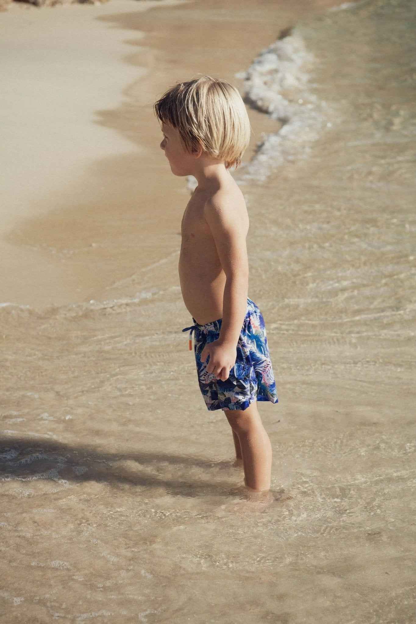 Short de bain garçon, bleu | EXOTIC