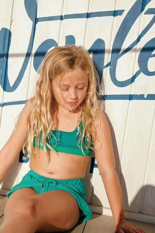Maillot de bain deux pièces fille anti-uv, vert  | ACAPULCO
