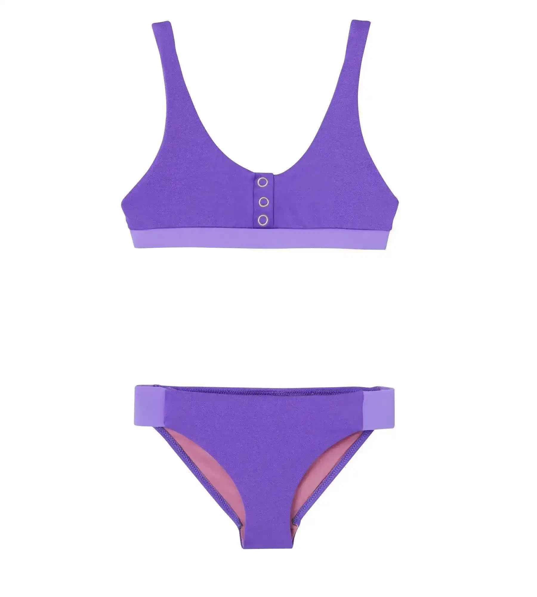 Maillot de bain deux pièces fille  anti -uv violet  | ACAPULCO