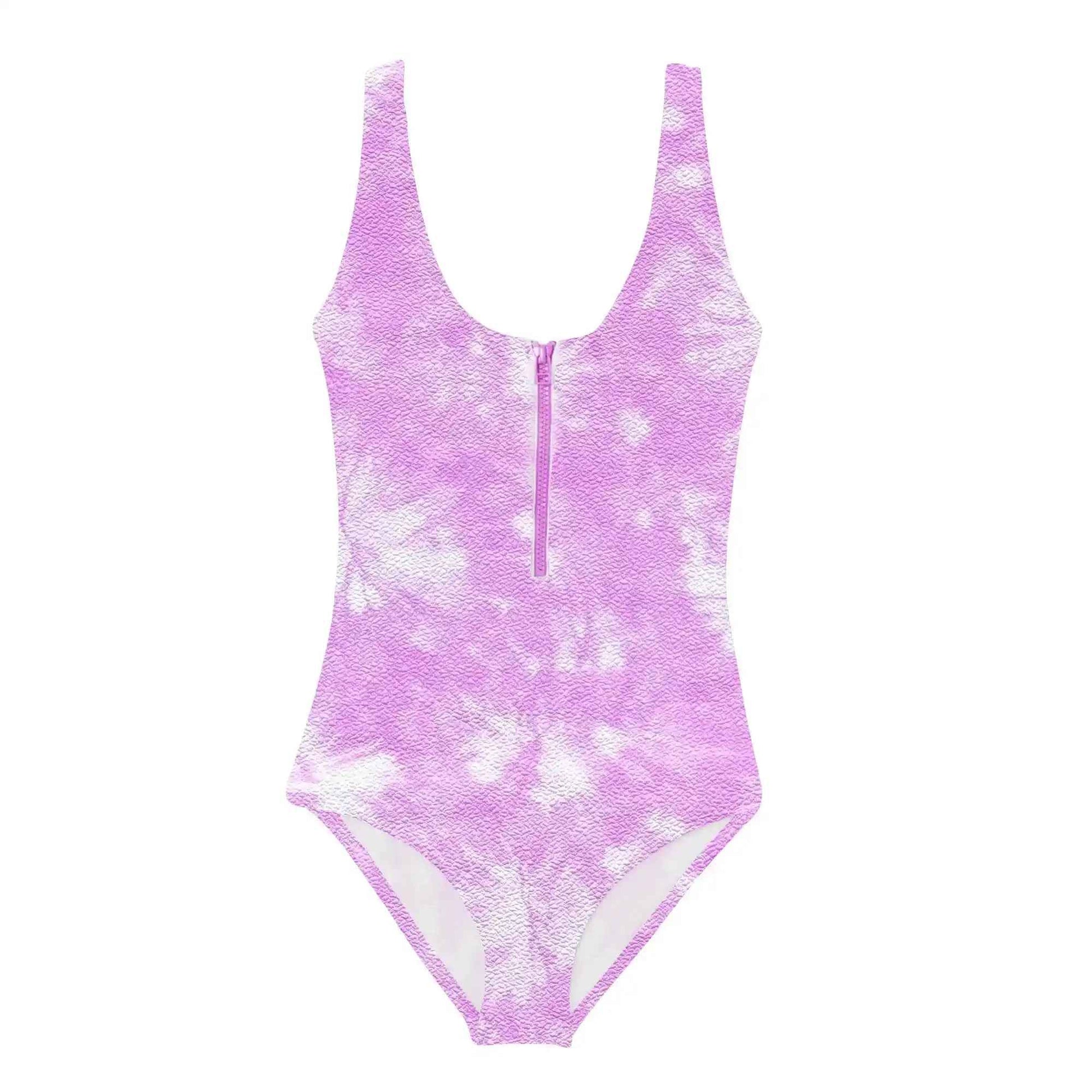 Maillot de bain une pièce anti UV fille, tie dye lilas | TAHAA 1P