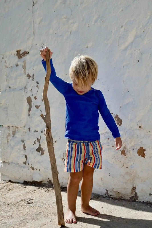 Short de bain garçon, rayures multicolores | NAPOLI